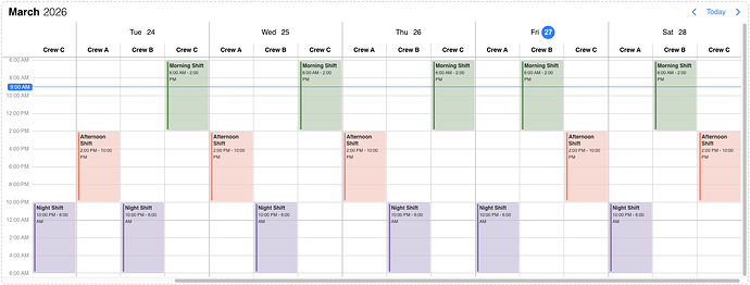 shifted days scheduler